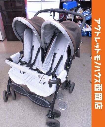 双子・二人用 ベビーカー グレコ/GRACO デュオスポーツ ダークブラウン 自立式 二人乗り A型ベビーカー 背面タイプ 西岡店