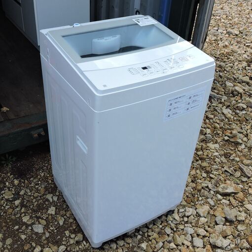 商談中　美品 ニトリ 6kg 全自動洗濯機 NTR60 2021年製 ガラス扉で中が見やすい シンプル操作パネル 札幌市