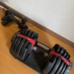 可変式ダンベル一つ　プッシュバーつき