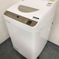 高年式!2022年製! SHARP/シャープ 縦型洗濯乾燥機 ES-T5FBK-N 洗濯5.5kg/乾燥3.5kg ヒーター乾燥 上開き 中古 店頭引取歓迎 R7419