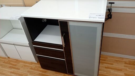 ★ジモティ割あり★ NITORI レンジ台 ダークブラウン H100.5×D50.5×W90.5 クリーニング済み YJ563
