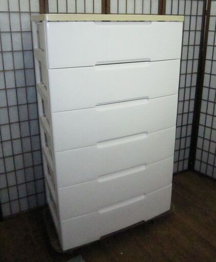 R323 アイリスオーヤマ ハイタイプ 6段プラチェスト、幅81cm Used・美品