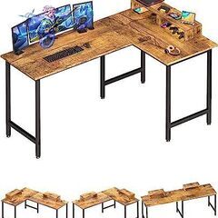 ☆Jiandi ゲーミングデスク L字型⇔ストレートロングテーブ...