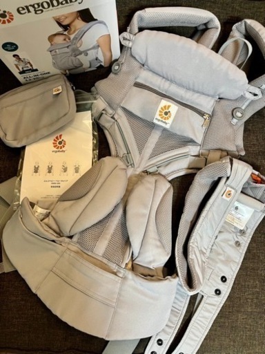 ！値下げ！【美品】【防寒ケープ付き】エルゴベビー オムニ 360 クールエア グレー