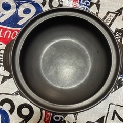 受付終了。黒ど白の土鍋　9号の画像