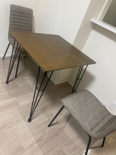 【超美品】2人掛けダイニングテーブルセット
