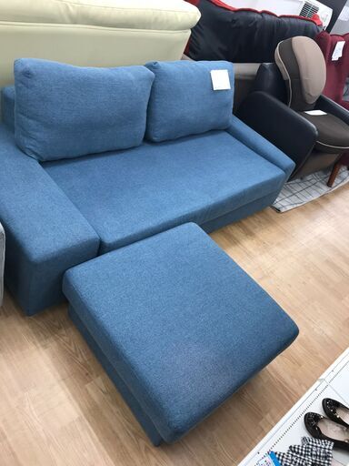 ★ジモティ割あり★  2人用ソファー ブルー H70×W168×D80 クリーニング済み KJ2780