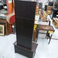 鎌倉彫 鏡台 ドレッサー 幅64×奥行32×高さ146.5cm 和風 引出収納付き ミラー 姿見 家具 苫小牧西店の画像