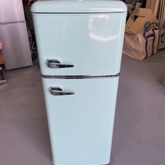 3ヵ月保証！アイリス 2ドア冷蔵庫 114L 2021年製 レトロ風/人気/PRR-122D