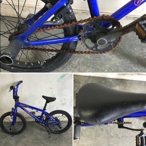 24□岐阜発　△BMX MOTEL WORKS/DELIGHT:E/キッズ用/16インチ△ブルー/自転車/両ハンドルグリップヘッド破損有り/現状品　R5.7/31□