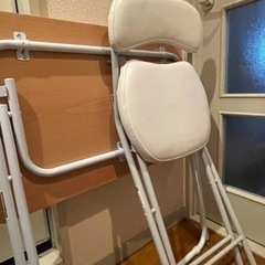 ニトリ　折りたたみデスク(折りたたみテーブル)&折りたたみ椅子