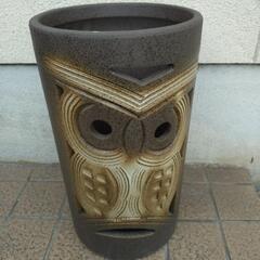 フクロウ傘立て　縁起物　茶色