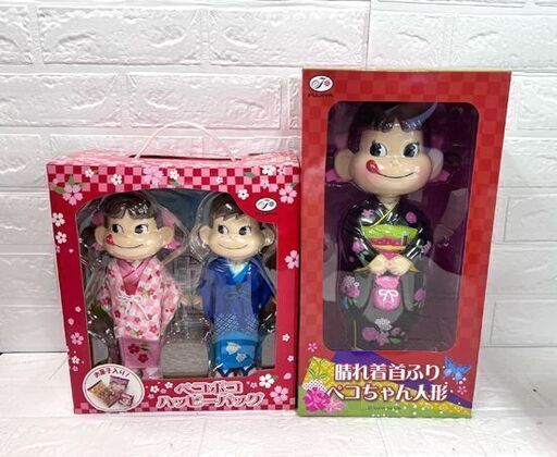 現状品 不二家 ペコちゃんグッズ ポコちゃん まとめ フィギュア 人形 菓子缶 小物入れ [難あり シミ・未開封有り 美品有り]  ☆