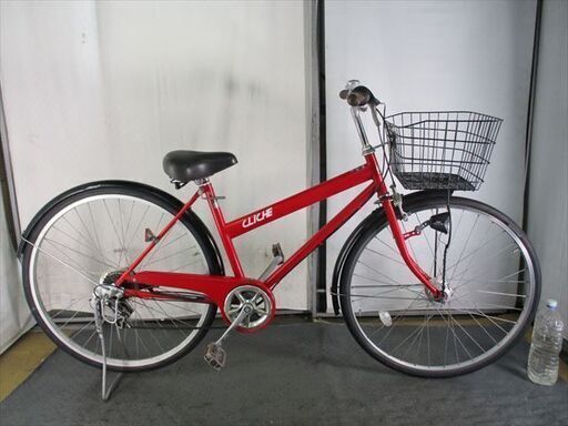 D9　★限定特価★ 中古自転車 【　27インチ　軽快車　赤　6段　LEDオートライト 】