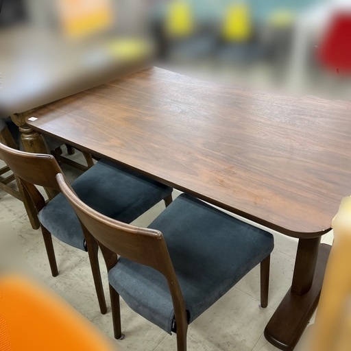 J2655 福岡 大川家具 貞刈椅子製作所 PERTH-135 天然木 ダイニングテーブルセット 椅子2脚付 クリーニング済み