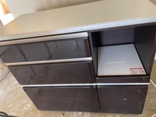 【今月末まで❗】値下げしました❗10,000円→7,000円✨️キッチンボード レンジ台 ブラウン キッチンカウンター