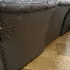 皮ソファ3連椅子の画像