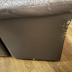 皮ソファ3連椅子の画像