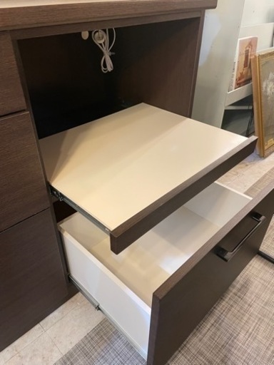 値下げしました‼️配達可【食器棚】【ダークブラウン】クリーニング 