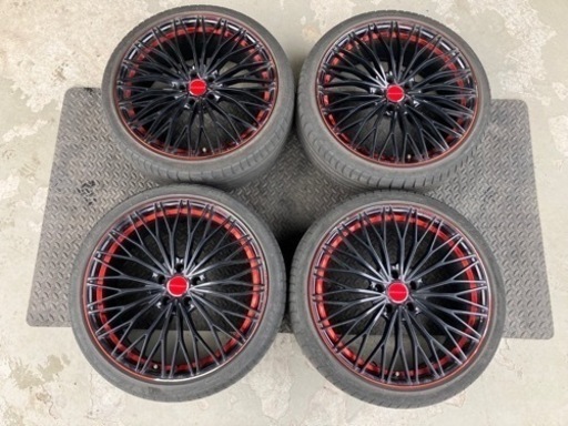 レアマイスター  ティニャネロ 4本通しサイズ 20インチ 8.5J +35 PCD114.3 245/35ZR20 クラウン マークX フーガ GS