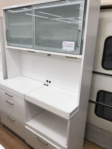 ★ジモティ割あり★  食器棚 ホワイト H212×W140×D50 クリーニング済み KJ2796