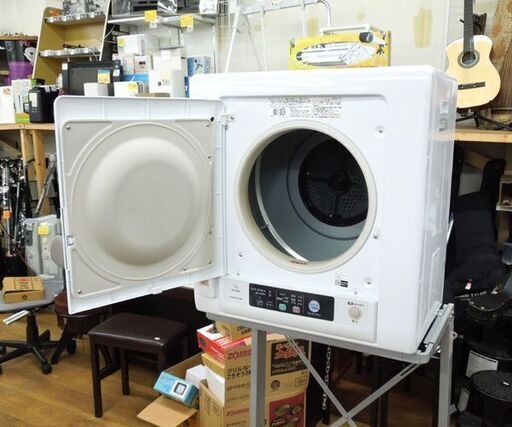 日立 衣類乾燥機 これっきりボタン DE-N50WV 容量5kg ヒーター＆風乾燥 2020年製 別売り専用スタンドセット 厚別店