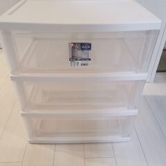 【無料】アイリスオーヤマ チェスト ワイド 3段の画像