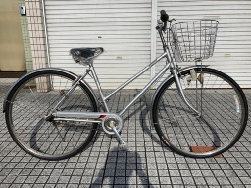 【27インチ自転車】ブリヂストン製　内装3段変速　前後タイヤ、サドル新品❗️大きな前カゴ使用　若林自転車　膳所店　SALE中❗️