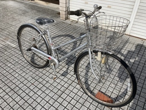 【27インチ自転車】ブリヂストン製　内装3段変速　前後タイヤ、サドル新品❗️大きな前カゴ使用　若林自転車　膳所店　SALE中❗️