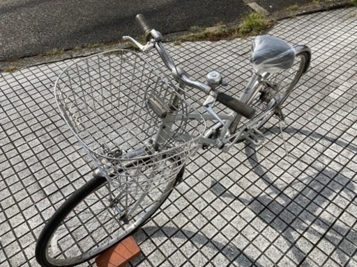 【27インチ自転車】ブリヂストン製　内装3段変速　前後タイヤ、サドル新品❗️大きな前カゴ使用　若林自転車　膳所店　SALE中❗️