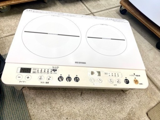 2020年 アイリスオーヤマ IH 2口 コンロ ホワイト 中古