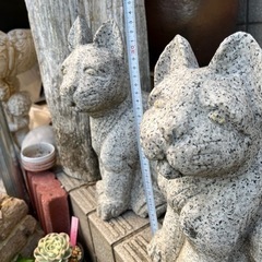 御影石　猫　庭石　オブジェの画像