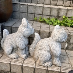 御影石　猫　庭石　オブジェの画像