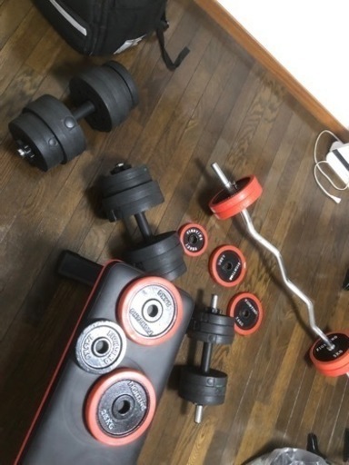 宅トレ　wバー　ダンベル　ベンチ　相談可　都内までなら別途料金で配送可