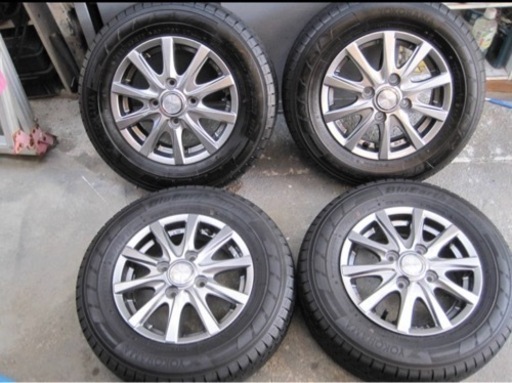 軽トラ軽バン　アルミホイール＆145/80R12　80/78N　LT　バリ山　セット　中古品