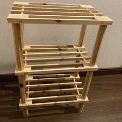 【無料】木製大小ラック2個セットの画像