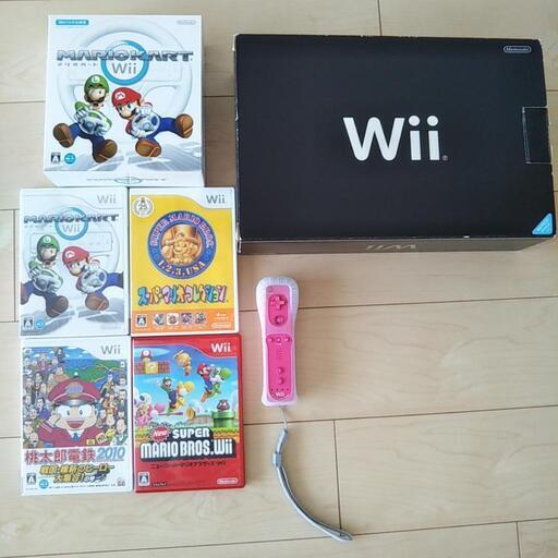 ニンテンドーWii　本体＋ソフト4本