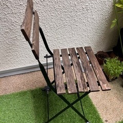 チェア 屋外用, 折りたたみ式 ブラック/ライトブラウンステインの画像