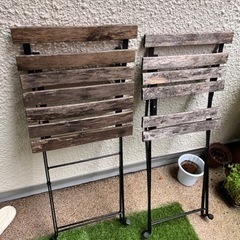 チェア 屋外用, 折りたたみ式 ブラック/ライトブラウンステインの画像