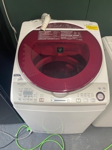SHARP 洗濯機 ES-TX840-R 8kg プラズマクラスター