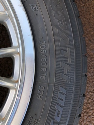 205/60R16 アルミホイール　2018年　TOYO mpz
