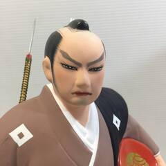 ○黒田武士 末九郎作 黒田節 お侍 家紋 盃 サムライ 博多人形 日本人形 置き物 インテリア 和室 陶器 中古品 (NF230805)241-39-②Wの画像