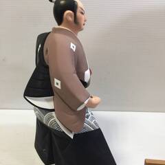 ○黒田武士 末九郎作 黒田節 お侍 家紋 盃 サムライ 博多人形 日本人形 置き物 インテリア 和室 陶器 中古品 (NF230805)241-39-②Wの画像