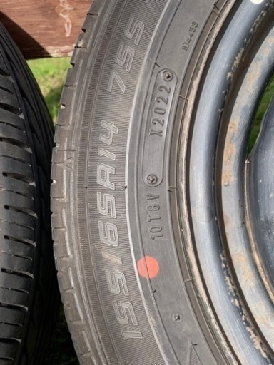 中古DUNLOP ENASAVE EC202 155/65R14   2022年製 ホイール４本セット