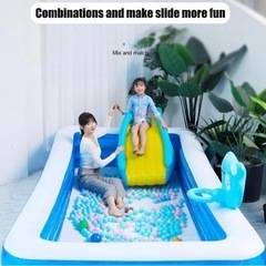 【新品】インフレータブルキッズウォータースライド - 幼児用プールウォータースライド、スプラッシュウォーター子供用遊び場屋外、インフレータブルウォータープレイセンター、スプラッシュプール、クライミングウォールの画像
