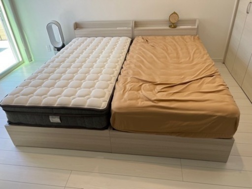 2台セット　シングルベッド引き出し付き