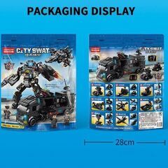 シティ SWAT 変換ロボット軍用機互換レゴビルディングブロックおもちゃの画像