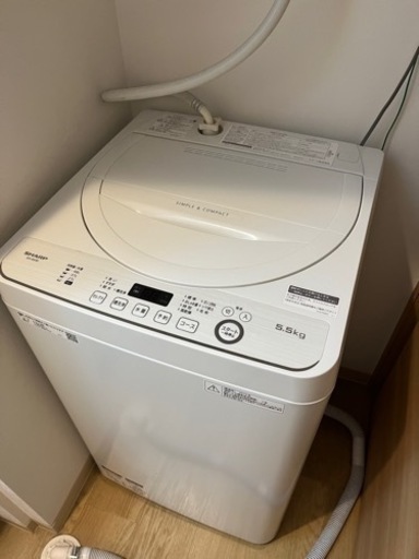 【洗濯機】SHARP ES-GE5D-W 2019年式 5.5Kg 比較的美品 全自動洗濯機 5.5kg
