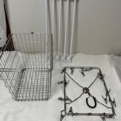 【終了しました】無印良品　ステンレス洗濯カゴ　ピンチハンガー　突...