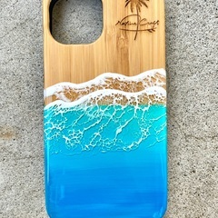 スマホケース iphone 13 ウッドケース レジンアート 海...
